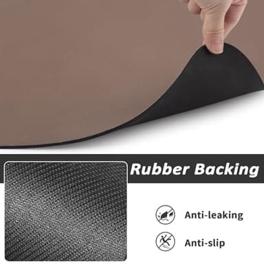HotLive Pet Feeding Mat - Absorbent Dog Mat for Food and Water, No Stains Cat Bowl Mat, Easy to Clean Pet Placemats, Quick Dry Dog Water Dispenser Mat for Messy Drinkers | Paw Brown 16"x 24" - Image 5