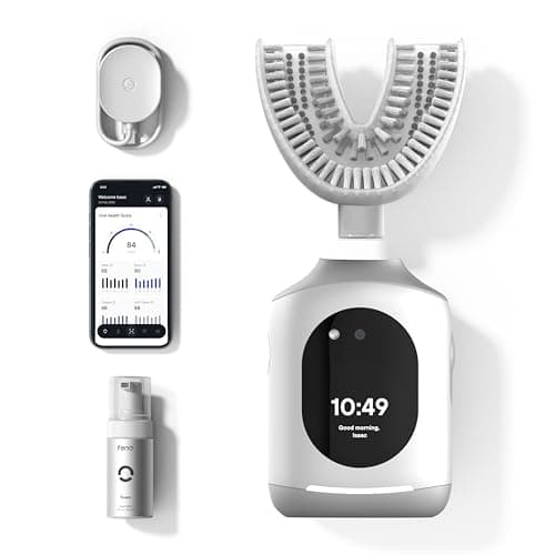 Feno Smartbrush Electric Toothbrush for Adults – AI-Powered Oscillating Toothbrush with App and Personalized Mouthpiece, 20-Second Deep Clean, Rechargeable, Includes 1 Bottle of Feno Foam Toothpaste