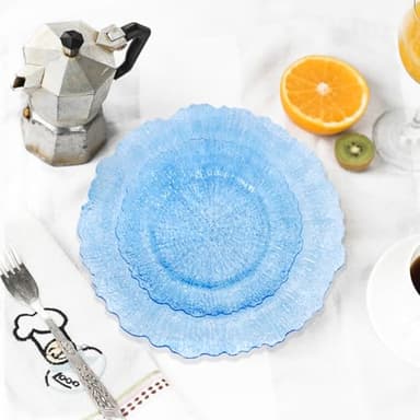 U-QE 60PCS Clear Blue Plates - Blue Plastic Plates Disposable&Reusable - Heavy Duty Plastic Plates for Party&Wedding Including 30 Dinner Plates 10" & 30 Appetizer Plates 7" - Image 7