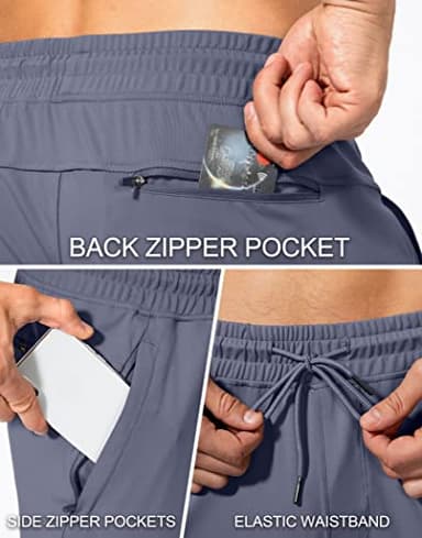 G Gradual Men's Sweatpants with Zipper Pockets Athletic Pants Traning Track Pants Joggers for Men Soccer, Running, Workout (Dusty Blue, Large) - Image 4