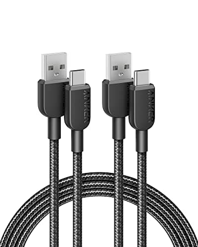 Anker USB A to USB C Cable, Charger Cord (2 Pack, 6FT), for iPhone 17 Series,Samsung Galaxy Note 10/S10+ S10, LG V30 (Black) - Image 1