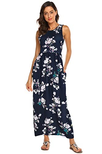 Hount Summer Dresses for Women 2025 Floral Print Boho Maxi Beach Boho Sun Dress Large - Image 3