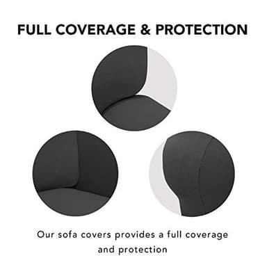 PureFit Super Stretch Sofa Slipcover – Spandex Non Slip Soft Couch Sofa Cover, Washable Furniture Protector with Non Skid Foam and Elastic Bottom for Kids, Pets (Oversized Sofa, Dark Gray) - Image 3