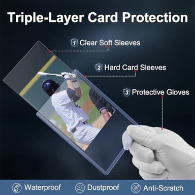 400 Card Sleeves Top Loaders for Cards, 3"X4" Toploaders for Cards, Premium Baseball Card Protectors Hard Plastic for Sports and Game Cards (200 Top Loaders + 200 Clear Sleeves) - Image 4