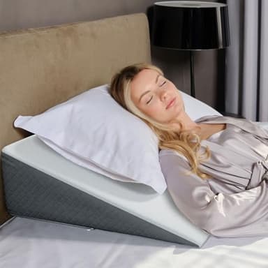 Kolbs Bed Wedge Pillow Chic Jacquard Cover for Sleeping and Acid Reflux, Heartburn (Standard Width 7.5" Height) - Image 1