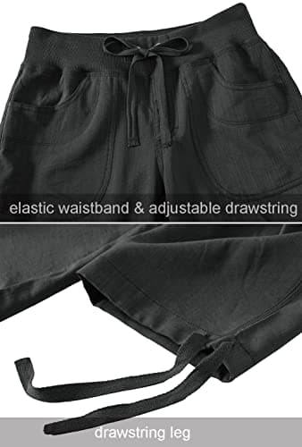 MoFiz Womens Capris with Pockets Loose Fit Casual Capri Pants Dressy Lightweight Ladies Baggy Cargo Pants for Hiking Dark Grey 4XL - Image 6