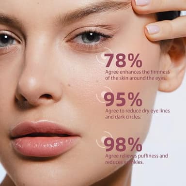 5% Caffeine Eye Cream & Under Eye Serum for Dark Circles and Puffiness, 360° Massage Roller Ball Eyes Treatment Serum, Reduces Wrinkles Fine Lines for Women - Image 6