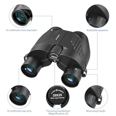 20x25 High Powered Binoculars for Adults and Kids,Compact HD Waterproof Binoculars Durable and Clear BAK4 Prism FMC Lens,Suitable for Bird Watching,Sightseeing and Outdoor Sports - Image 2