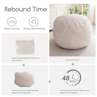 HIGOGOGO Giant Bean Bag Chair Bed for Adults,Convertible Beanbag Folds from Lazy Chair to Floor Mattress Bed,Large Floor Sofa Couch for Adult,Couples,Family,High-Density Foam Filling - Image 5