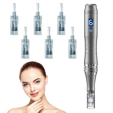 Microneedling Stamp Pen, Derma Stamp Pen, 0.25mm DermaStamp System, Derma Roller Alternative, Microneedle Micro Needle Skin Care Tool for Men Women Home Use - Image 1
