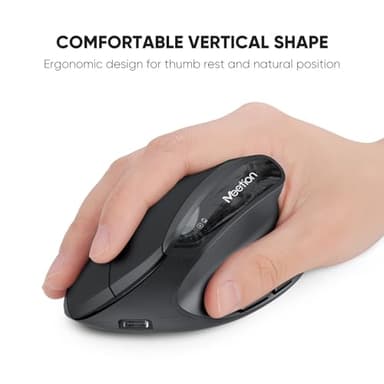 MEETION Ergonomic Wireless Keyboard and Mouse, Ergo Keyboard with Vertical Mouse, Split Curved Keyboard with Wrist Rest, Natural Typing Rechargeable Full Size, Windows/Mac/Computer/Laptop, Large Size - Image 7