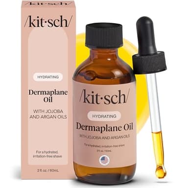 Kitsch Dermaplane Face Oil with Jojoba & Argan Oil – Hydrating Facial Formula for Dermaplaning Tool, Gua Sha & Razor Use – Irritation-Free Shave Oil for Soft, Radiant Skin – 2oz - Image 1