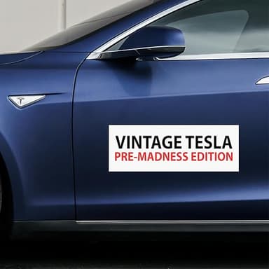2pcs Musk Tesla Bumper Sticker, VINTAGE TESLA - PRE-MADNESS EDITION, Elon Sticker, Elon Sticker, Tesla Bumper Sticker Elon, Waterproof Vinyl Decal for Car, Truck, Laptop, Window - Image 7