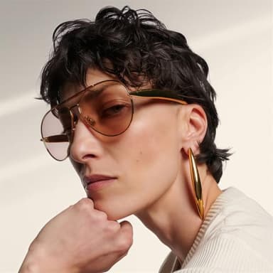 GUVIVI Retro Gold Aviator Sunglasses for Women Men, 2025 Metal Oversized 70s Aviators Sun Glasses Champagne - Image 2