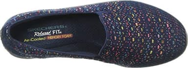 Skechers womens Reggae Fest - Wicker Engineered Knit Twin Gore Slip on (Willows) Loafer Flat, Navy, 8 US - Image 2