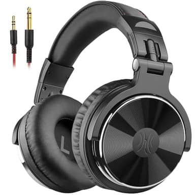 OneOdio Wired Over Ear Headphones Hi-Res Studio Monitor & Mixing DJ Stereo Headsets with 50mm Drivers and 1/4 to 3.5mm Jack for AMP Computer Recording Podcast Keyboard Guitar Laptop - Black - Image 1