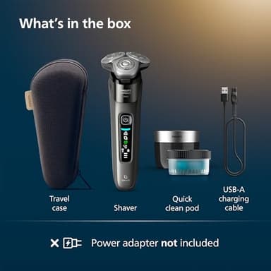 Philips Norelco Shaver i9000, Wet & Dry Electric Shaver, Dark Slate, SenseIQ Technology, Triple Lift & Cut System, 360 Rotating Dual SteelPrecision Precision Blades, Quick Clean Pod, X9002/82 - Image 7