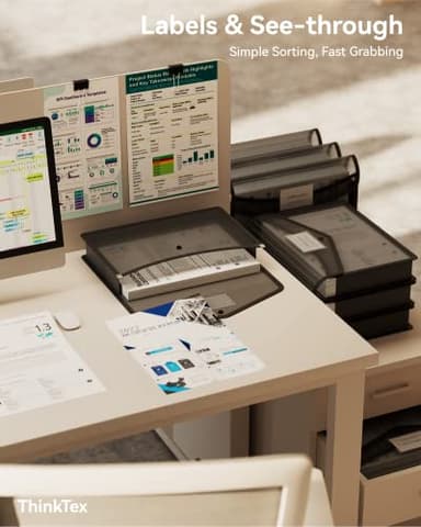 ThinkTex Plastic Expanding File Folder, Transparent envelopes with Snap Closure, No Dividers, Large Capacity, Fit Letter/A4 Size - 5 Packs - Image 5