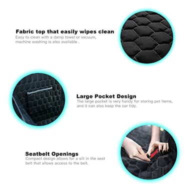 Meginc Dog Seat Covers for Back Seat, Dog Car Seat for Tesla Model 3, 100% Waterproof Pet Seat Cover Protects from Scratches, Scuffs, Hammock for Tesla with Mesh Window & Headrest Protection - Image 5