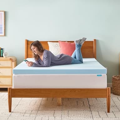 LINENSPA Memory Foam Mattress Topper - 3 Inch Gel Infused Memory Foam - Plush Feel - Cooling and Pressure Relieving - CertiPUR Certified - Dorm Room Essentials - Twin XL Size - Image 7