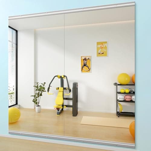 Hasipu Home Gym Mirror 79" L x 36" W - 2PCS Large Full Body Mirror for Yoga, Wall-Mounted Mirrors for Fitness, Garage, Dance Studio, 0.16in Tempered Glass Frameless - Image 1