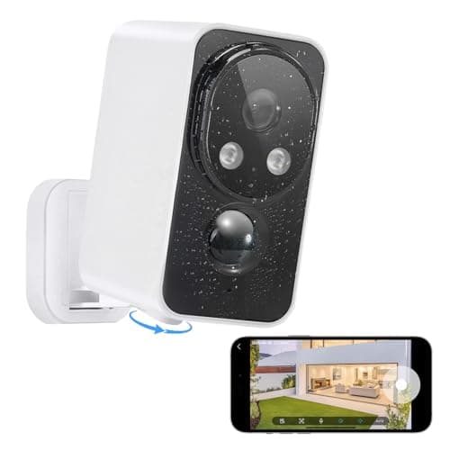 Security Cameras Wireless Outdoor, Pan Rotating 180° WiFi Cameras with 2K Color Night Vision Battery Powered Spotlight/Siren PIR Motion Detection 2-Way Talk Waterproof Cloud/SD Storage Cameras - Image 1