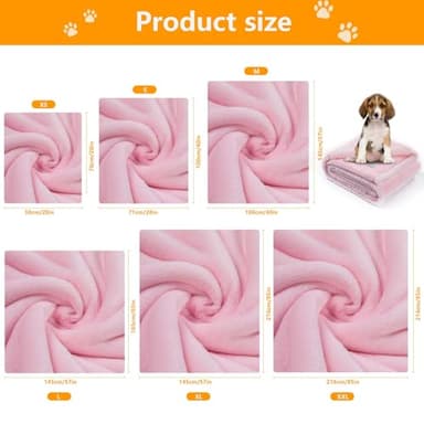 Maidewow Waterproof Dog Blanket Reversible Fluffy Pet Bed Cover Pink Puppy Blankets Leakproof Sofa Couch Washable Cover Cat Pet Blanket for Warm-M - Image 3