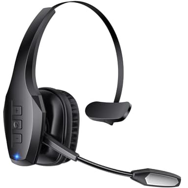Trucker Bluetooth Headset, Wireless Headset with Mic, Bluetooth Headsets with Dual Noise Cancelling Microphone & Mute Button, 55Hrs Working Time PC Headsets for Cell Phones, Computer, Truck Driver - Image 1