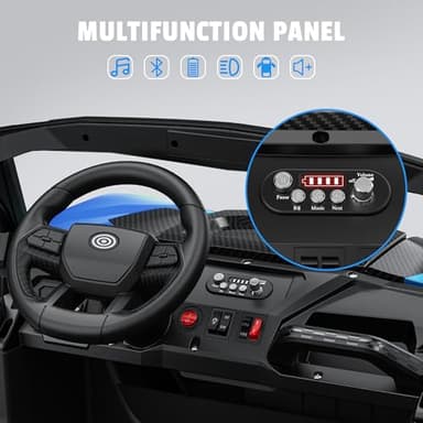 ARBELI 24V 2 Seater Ride on Car Truck 4x200W, EVA Tires, 4WD/2WD, Rainbow Lights, Remote Control, Shock Absorbers, Bluetooth, Ride on Toy for Kids Ages 3-8, Blue - Image 5
