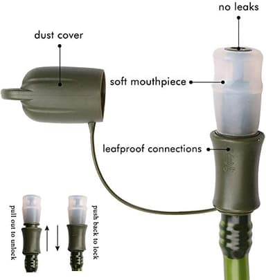 Hydration Bladder, 2L Water Bladder for Hiking Backpack, BPA-Free Leak Proof Water Reservoir Storage Bag, Hydration Pack Replacement for Camping Cycling Running, Military Green - Image 3