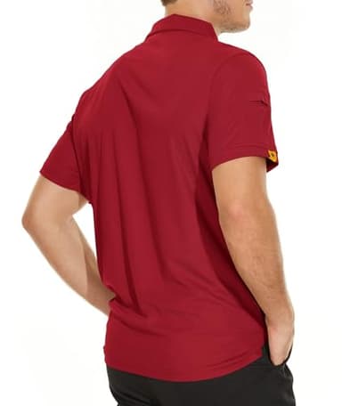 V VALANCH Red Polo Shirts for Men Short Sleeve Moisture Wicking Golf Polo Sport Athletic Collared Shirt - Image 3
