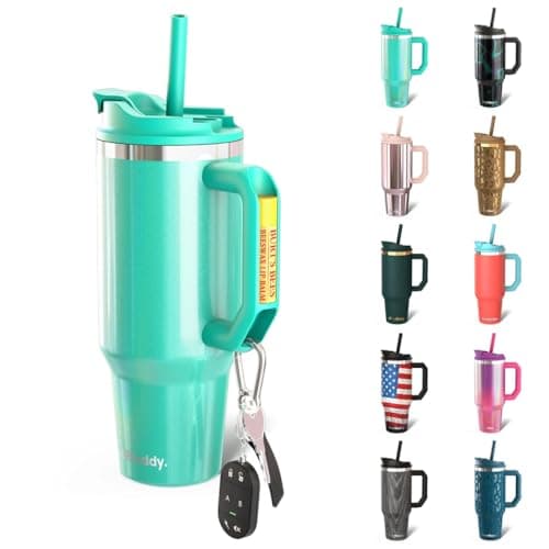 Frost Buddy Thicc Buddy - 40 oz Stainless Steel Vacuum Insulated Tumbler with Lid and Straw for Water - Travel Mug Cupholder Friendly - Gifts for Women Men Him Her (Aquamarine) - Image 1