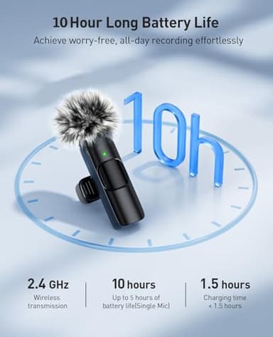 MENERESAS 3-in-1 Mini Microphone for iPhone: Wireless Lavalier Microphones for iOS/Android/Camera - Noise Reduction Lapel Mic forLive Stream - HiDefSound for Video Mavericks (Dignified Black) - Image 7