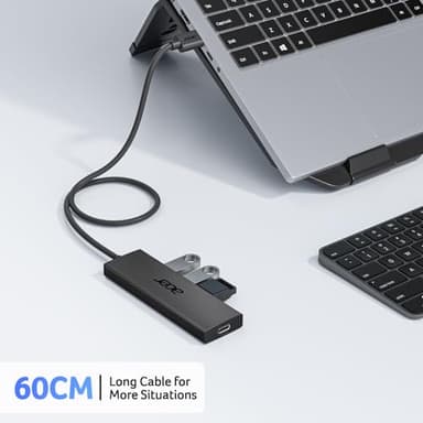 Acer USB Hub 4 Ports, Multiple USB 3.0 Hub, USBA Splitter for Laptop with Type C Power Port, Extender for A Port Laptop, PC, Desktop and More (2ft) - Image 6