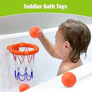 MARPPY Bath Toys - Bathtub Basketball Hoop for Kids Toddlers - Mold Free Bath Toys with Suction Cup & 3 No Hole Balls - Shower and Bathtub Toys for Toddlers - Boys Girls - Image 6