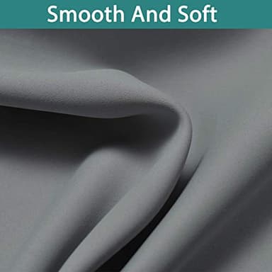 Yakamok 100% Blackout Curtains 84 Inches Long, 2 Thick Layers Heat and Full Light Blocking Soft Thermal Insulated Drapes for Bedroom(52" Wide Each Panel, Grey, 2 Panels) - Image 8