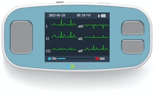 EMAY 6L Portable ECG Monitor | Record ECG and Heart Rate in 6 Channels | Compatible with Smartphone and PC | No Subscription Required - Image 1
