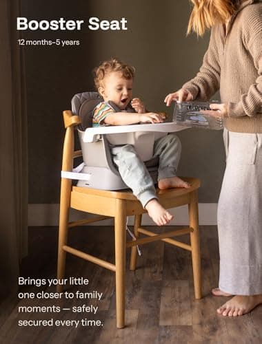HARPPA 6 in 1 Baby High Chair, Convertible Infant Feeding Chair for Babies & Toddlers Table, Dining Booster Seat with Removable Tray, Grey - Image 3