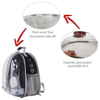 XZKING Cat Backpack Carrier Bubble Bag, Transparent Space Capsule Pet Carrier Dog Hiking Backpack, Small Dog Backpack Carrier for Cats Puppies Airline Approved Travel Carrier Outdoor Use Black - Image 6