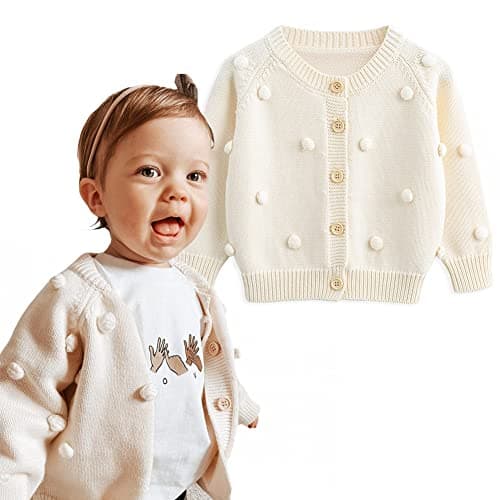 Simplee kids Baby Sweater Valentine's Day Cardigan Embroidery Knit Coat for Winter Spring for 2-3 Years - Image 1