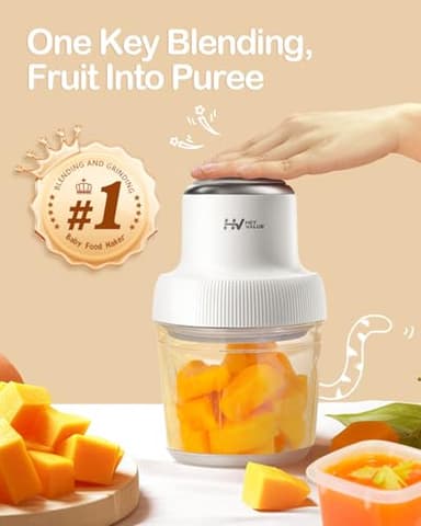 Baby Food Maker, HEYVALUE 13-in-1 Food Processor Set, Fruit, Vegatable, Meat, Baby Puree Blender with Baby Containers, Food Freezer Tray, Silicone Spoons, Spatula (Gray) - Image 3