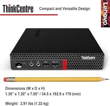 Lenovo ThinkCentre Mini Business Desktop, Ultra-Quiet Design, Dual-4K Monitor Support, 16GB Memory, 1TB PCIe SSD, AMD Dual-Core Processor, USB-C, Wi-Fi, RJ-45, Bluetooth, KB & Mouse, Windows 11 Pro - Image 4