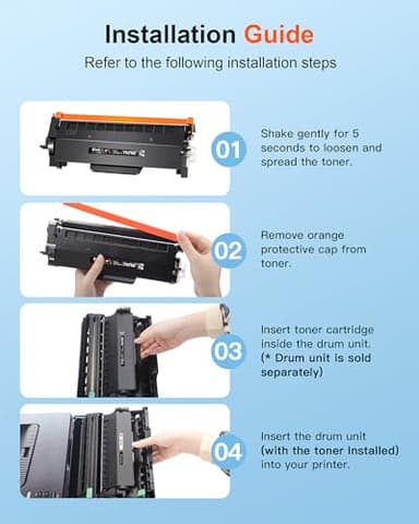 E-Z Ink Pro TN760 TN-760 TN730 TN-730 Toner Cartridge Replacement for Brother tn760 TN-760 to Use with HL-L2350DW HL-L2370DW HL-L2390DW HL-L2395DW MFC-L2710DW MFC-L2750DW Printer(4black) - Image 6