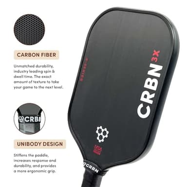 CRBN X Series Power Pickleball Paddle - Carbon Fiber Pickleball Paddle with Foam Injected Edges for Expanded Sweet Spot (3X, 14mm) - Image 5