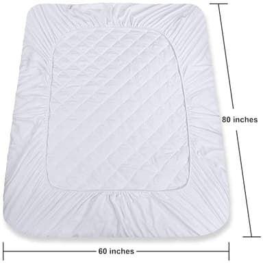 Utopia Bedding Queen 2 Pack Quilted Fitted Mattress Pad, Queen Size, Elastic Fitted Mattress Topper Protector and Cover Stretches up to 16 Inches Deep, Machine Washable (White) - Image 4