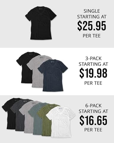 INTO THE AM V Neck T Shirts Men 3 Pack Fitted Casual Non-Branded Plain Undershirt Sleep Vneck Tshirt Multipack (Black/Olive Green/White, XX-Large) - Image 5