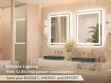 Keonjinn 24x32 Inch LED Bathroom Mirror with Light, Frontlit & Backlit, Lighted Mirrors for Bathroom Wall with Dimmable 3-Color Lights, Anti-fog Vanity Mirror with Tempered Glass, UL-Listed LED Driver - Image 2