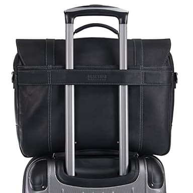 Kenneth Cole REACTION Show Business 16" Colombian Leather Business Laptop Portfolio Messenger Bag, Black - Image 4