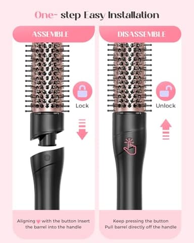 Lopeie 5 in 1 Curling Iron with Thermal Brush and 4 Interchangeable Ceramic Barrels(1/2 to 1 1/2 inch), Curling Wand Set with Flat Iron, Fast Heating, Dual Voltage Hair Curler, Gifts for Women - Image 7