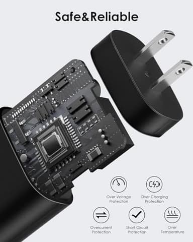 2 Pack USB C Charger, 25W Type C Fast Charging with USB-C Charger Cable 6FT Android Phone Charge for Galaxy S24 Ultra/S23+/S22/S21/S20/Phone 16 15 Pro Max 16 15 Plus - Image 2